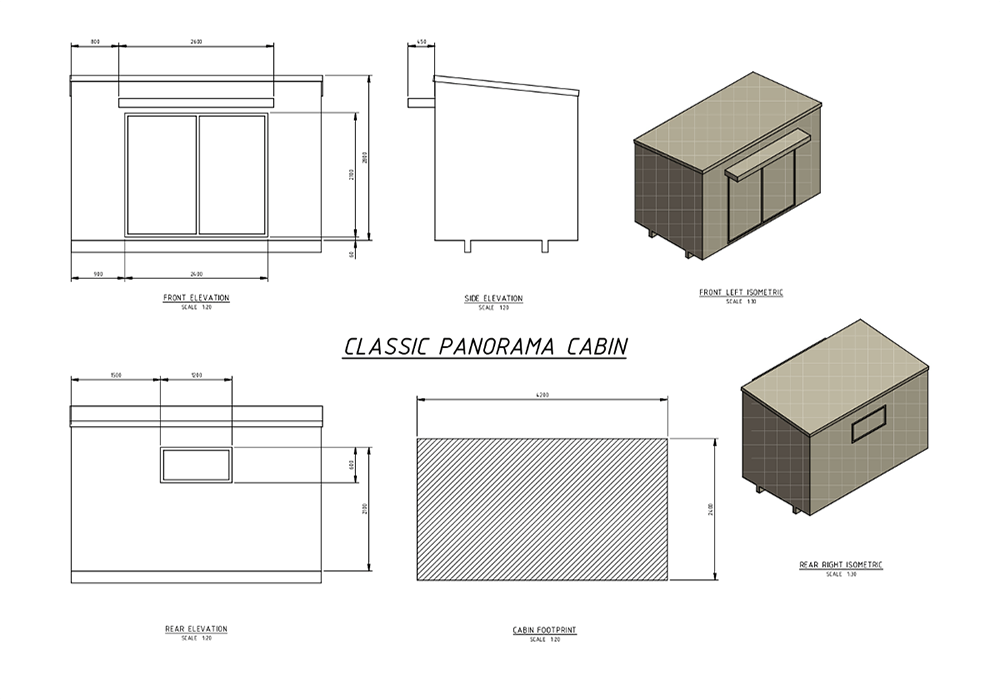 Floor Plan Of Classic Panorama Cabin For Rent By Classic Cabins In Nelson NZ